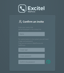Confirming an invite in Excitel WebPhone