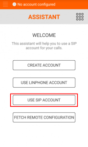 Creation of SIP-account for Linphone
